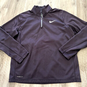 NIKE 1/4 Zip Pullover Mens Large Purple Therma-Fit Sweatshirt Light 645383-570